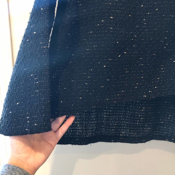 Zara Black Tweed Knit Top W/ Metallic Gold Thread - Picture 2 of 4